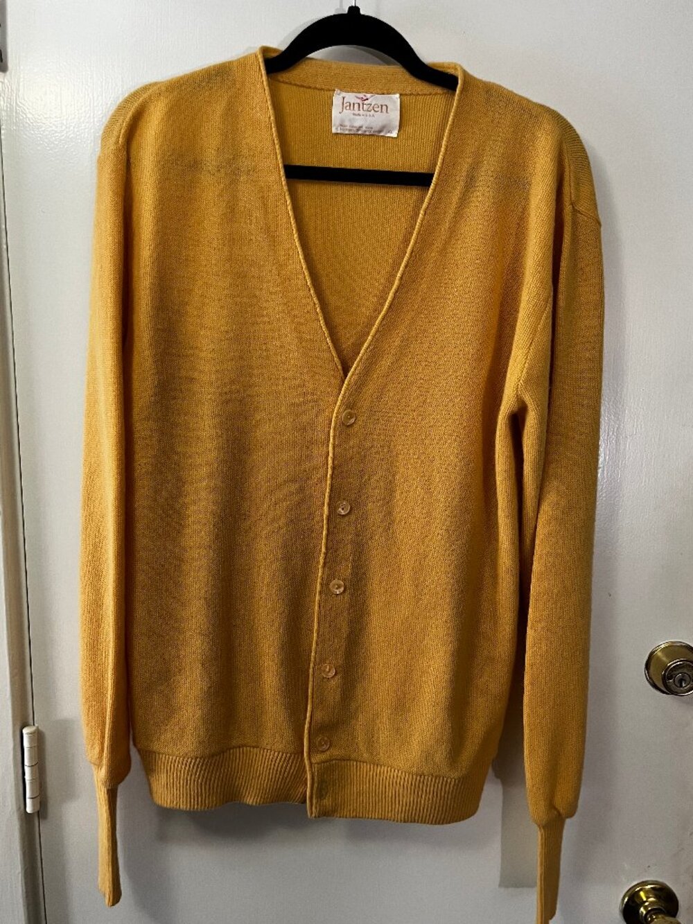 Vintage Jantzen Mustard Yellow Cardigan Sweater Women's XL